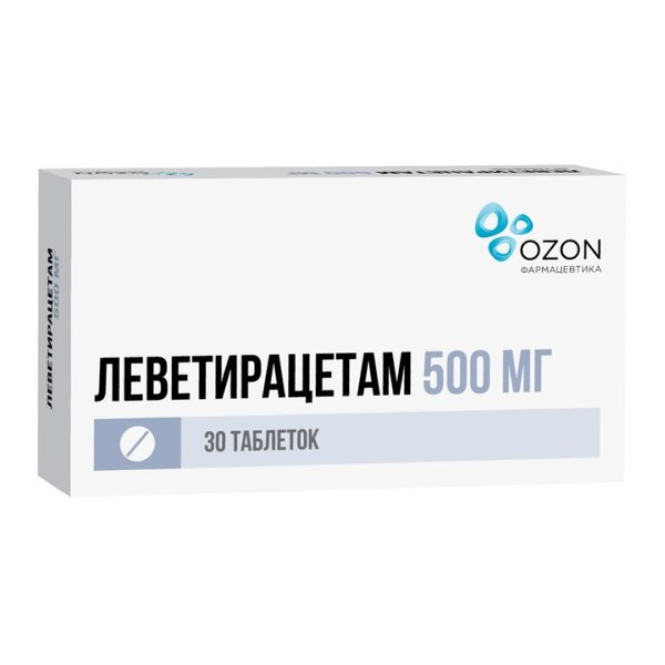 Леветирацетам таб. п/пл/о 500мг №30