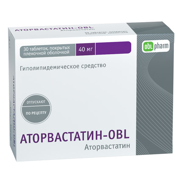 Аторвастатин OBL таб. п/пл/о 40мг №30