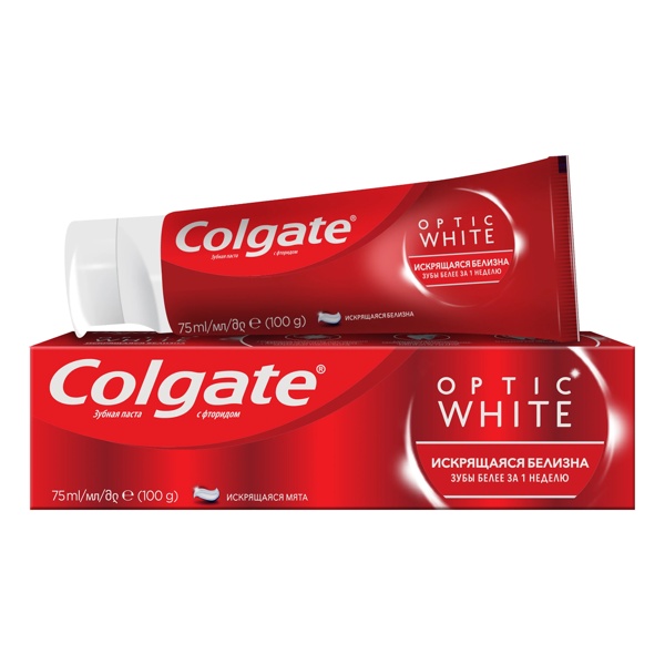 COLGATE (КОЛГЕЙТ) Зубная паста  Optic White Искрящаяся мята 75мл