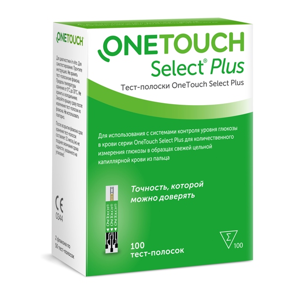 Тест полоски на глюкометр OneTouch Select Plus №100