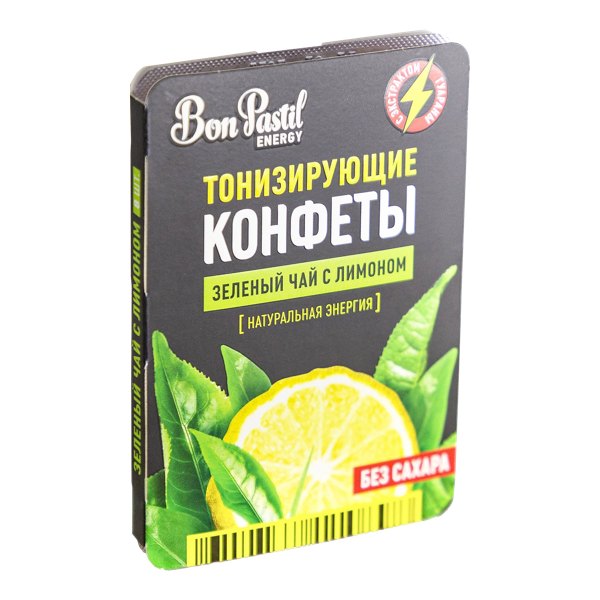 Конфеты Бон пастиль Энерджи Зеленый чай с лимоном б/сах. №8