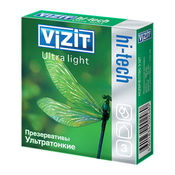 Презервативы VIZIT Hi-tech Ultra Light ультратонкие №3