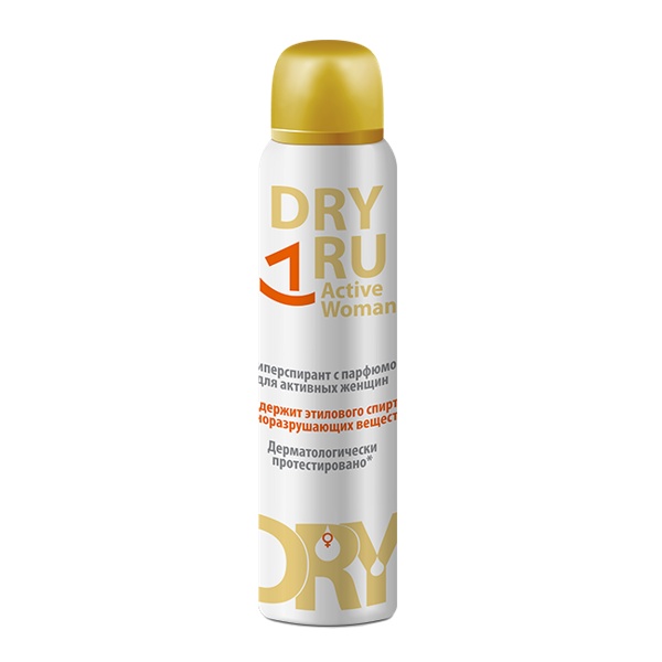 Dry ru Active Woman Антиперспирант с парфюмом для активных женщин аэрозоль 150мл