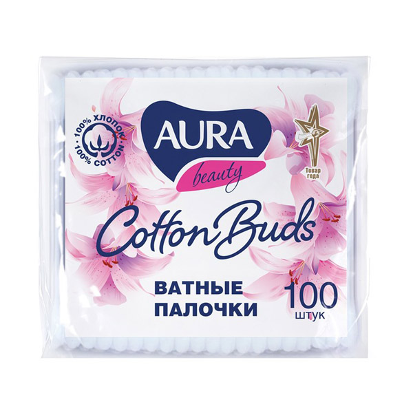 Ватные палочки AURA Beauty №100 пакет