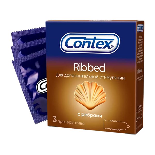 Презервативы Contex Ribbed (ребристые) №3