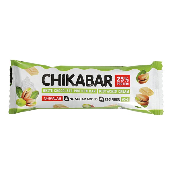 Батончик Chikalab Chikabar с начинкой Фисташковый крем с протеином глазир. 60г