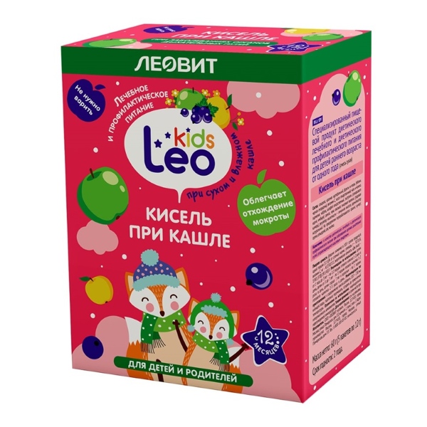 Кисель Леовит Leo kids при кашле д/детей с 12мес. 12г №5 пак.