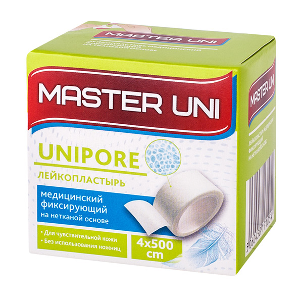 Лейкопластырь Master Uni Unipore 4,0х500см гипоаллерг. неткан. основа