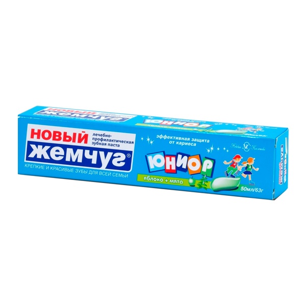 Зубная паста Новый Жемчуг Юниор Яблоко мята 50мл